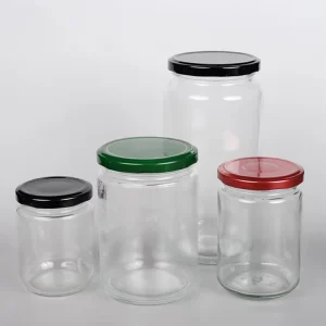 Fashion Honey Jam Jars 100Ml 200Ml Glass Pickle Round Jar With Metal Lid