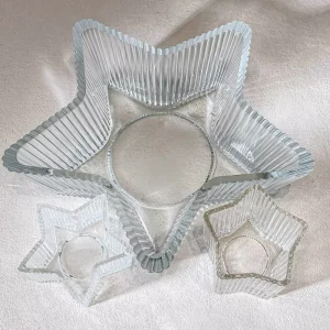 Five-Pointed Star Glass Tealight Holder, Heat Resistant and Reusable