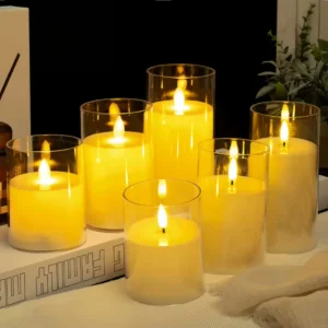 Flameless Battery-Powered LED Candle Set with Simulated Flames for Home Decoration