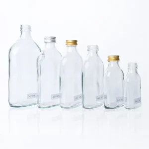 Flat Glass 50ml 100ml 300ml 500ml Wine Beer Whisky Brandy Vodka Bottle with Aluminum Screw Lid