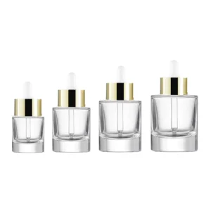 Flat Shoulder 15ml 30ml 40ml 50ml Dropper Glass Bottle