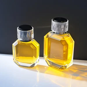 Flat Square Glass Perfume Bottles 30ml 50ml 100ml with Pump Sprayer Cap and Packaging Box