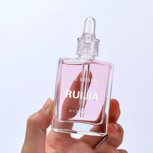 Flat Square Rectangle Glass Dropper Bottles 15ml 30ml 50ml 100ml for Serum and Essential Oil