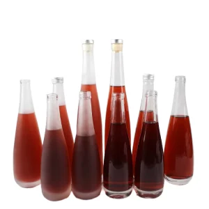 Flint Glass Beverage Bottle 330ml 500ml 750ml Water Droplet-Shaped Soda Water Bottle with Caps