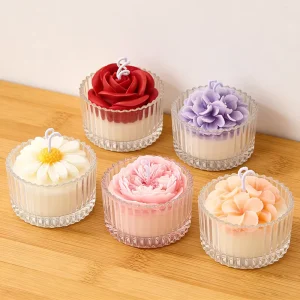 Floral Aromatherapy Soy Wax Handmade Modern Candle Rose Peony Daisy Design for Home Decoration