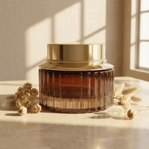 Flower Buds Airtight Glass Jar 30g 50g Screw Top Child Resistant Crystal Bakhoor Jar Arabic