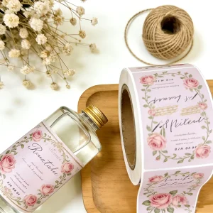 Flower Shower Gel Bottle Labels Shrink Sleeve Vinyl Waterproof Eco-Friendly Colorful Roll and Sheet Custom Shapes