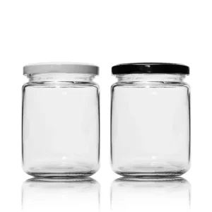 Food Canning Glass Jar 240ml Sauce Ketchup Pickles Round Honey Glass Jam Jar with Tinplate Lid