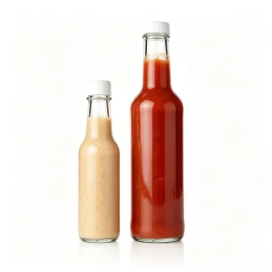 Food Grade 100ml 150ml 250ml Clear Glass Sauce Bottles for Chili Sauce Tomato Sauce