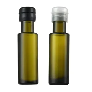 Food Grade 100ml Glass Olive Oil Bottle Clear Transparent Kitchen Oil Bottle with Screen Printing
