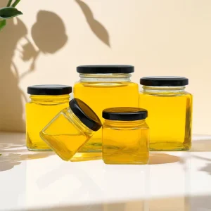 Food Grade 50ml 80ml 100ml Mini Honey Jam Butter Jars Square Glass Storage Jar With Lid