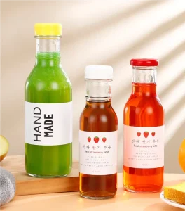 Food Grade 8oz 12oz 16oz 500ml Cylinder Ketchup Packaging Bottle Beverage Juice Drinking Milk Water Glass Bottles for Sauce