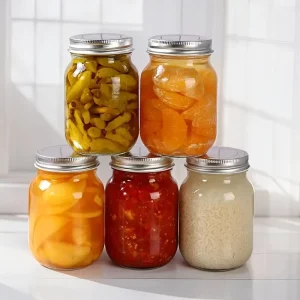 Food-Grade Airtight Glass Mason Storage Jars with Lids, 150ml 250ml 380ml 500ml 750ml 1000ml