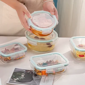 Food-Grade Airtight Heat-Resistant Borosilicate Glass Food Storage Container