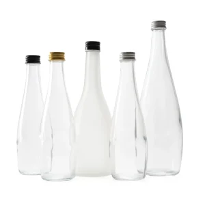 Food Grade Beverage Bottles Slender Tall Narrow Neck 11oz 330ml Glass Bottles For Juice Business with Silver Aluminum Lid