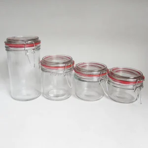 Food Grade Clear Glass Canning Jars with Clip Lids Kitchen Use Classic Style Carton Packed Airtight & Eco Friendly