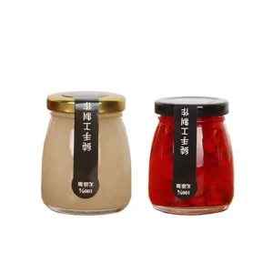 Food-Grade Clear Glass Jar for Pudding, Yogurt and Cheese