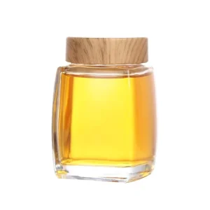 Food Grade Clear Round Glass Honey Jar with Screw Cap Factory Produced for Sugar Use