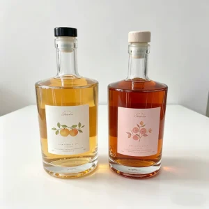 Food Grade Custom Engraved Frosted Glass Liquor Bottle for Whiskey, Vodka, and Spirits