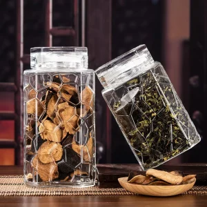Food-Grade Embossed Sealed Glass Jar with Lid 2L 3L