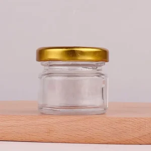 Food Grade Empty Clear Round Bird Nest Bottle 1 oz 1.5oz Glass Honey Jam Jar With Lid