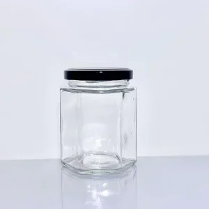 Food Grade Glass Bottle Sealed Jar Canned Empty Bottle for Chili Sauce Honey Jam Lid Can Food Use Hexagonal Bottle LGG 038