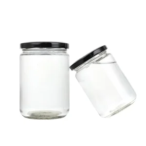 Food Grade Glass Bottle Transparent Sealed Jar Canned Bottle for Fruit Chili Sauce Honey Jam Lid Can Food Use