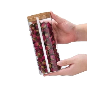 Food Grade Glass Container Round Glass Jar Glass Bottle with Wooden Cork