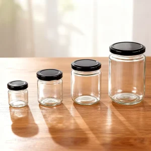 Food Grade Glass Mason Jar with Metal Cap for Beef, Pepper, Jam, Honey, and Pickles