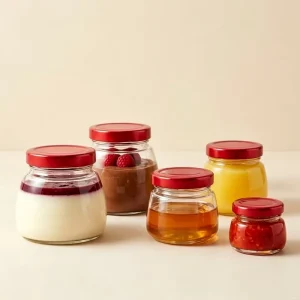 Food Grade Glass Storage Jar with Screw Lid 30ml 360ml for Jelly Honey Chili Sauce Mousse Chia Pudding Sample Sub Packaging