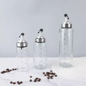 Food Grade High Borosilicate Glass Oil Dispenser with Lid Heat Resistant Leak Proof Kitchen Oil Bottle for Cooking