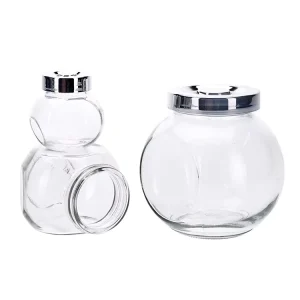 Food Grade Recycled Clear Glass Jar with Lid for Honey Sauce Jam and Candy