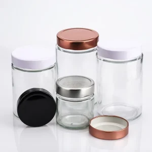Food-Grade Reusable Clear Glass Storage Jar with Tall Lid for Pickled Vegetables, Jam, and Canning