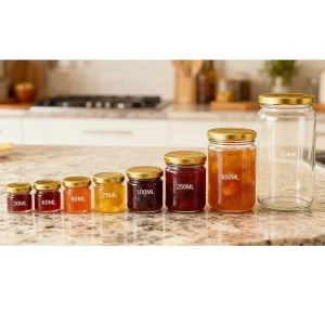 Food Grade Round Clear Glass Honey Storage Jars with Caps, 100ml/120ml/150ml/240ml/350ml/450ml