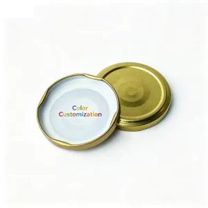 Food-Grade Tinplate Closure Metal Lid for Glass Jar Packaging with Safety Button and Vacuum Seal