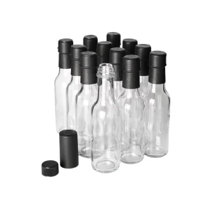 Food Grade Transparent Chili Hot Sauce Glass Bottle With Plastic Screw Cap 90 Ml 150 Ml 250 Ml