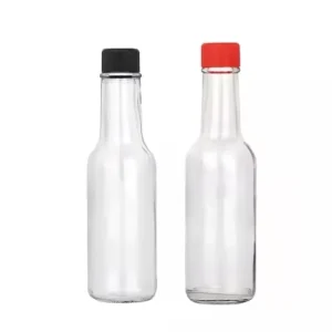 Food Grade Transparent Chili Hot Sauce Glass Bottles with Plastic Caps 90ml 150ml 250ml