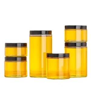 Food Grade Wide Mouth Glass Storage Jars 200ml 280ml 390ml 500ml 770ml 1000ml Empty Glass Honey Jars With Screw Cap
