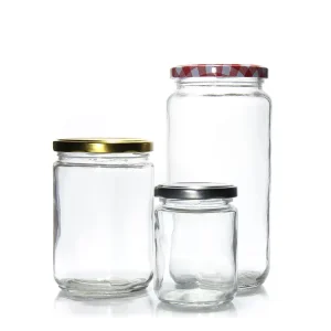 Food-Grade Wide-Mouth Round Glass Storage Jars with Lids, 100ml, 150ml, 195ml, 240ml, 350ml, 450ml, 500ml, and 1000ml