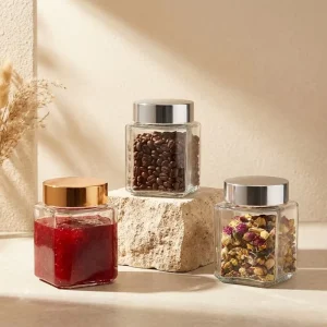 Food Safe Glass Jar with Lid 200ml 300ml 500ml Sealed Design for Jam Honey Spice Kitchen Use