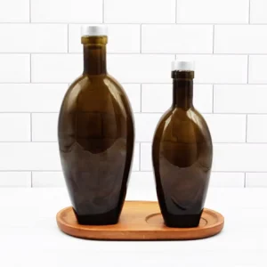 Food Safe Glass Oil Bottles 330ml-1000ml with Metal Lid Olive Oil Dispensers for Cooking Salad Dressings