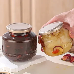 Food Storage Container Glass Jars with Lids 150ml 200ml 300ml 380ml 500ml Round Kitchen Canning Jam Honey Pickles Cookie Jars
