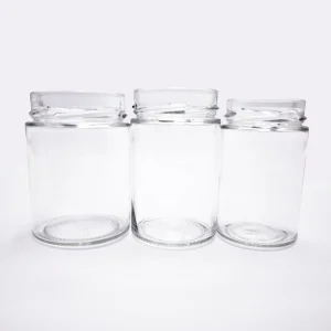 Food Storage Glass Jars with Aluminum Metal Lids 100ml 500ml Sizes for Honey Jam Jelly Pickle Storage