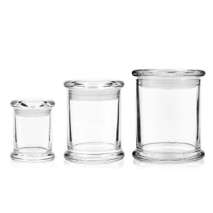 Food Sugar Storage Stash Glass Jar Glass Container with Glass Airtight Lid