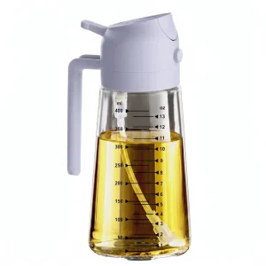 For 16oz Large Capacity Clear Glass Healthy Oil Spray Bottle