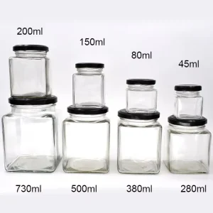 For Luxury Putian Honey Glass Jar 50 730ml Packaging For Jelly Milk Sugar With Aluminum Cap