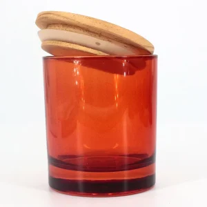 Forest Multi-Color Glass Candle Holder with Lid, Reusable, Heat-Resistant