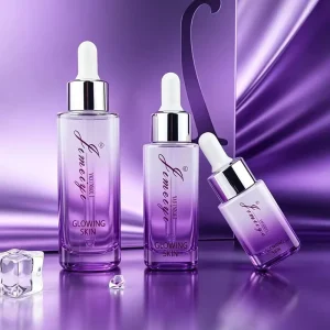 Four Square Bottle Series 30ML Glass Dropper Cosmetic Bottle with Silicone Rubber Cap Factory Beauty Packaging