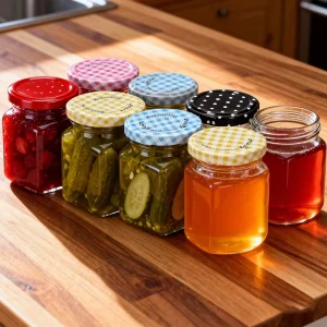 Frascos De Vidrio Storage Jam Sauce Canned Pickle Glass Jar Jam Jars 100ML Square Honey Glass Jars With Metal Lids