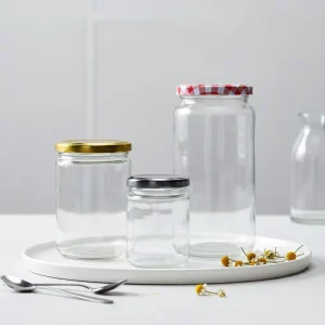 Free Sample 1oz 3oz 5oz 8oz 12oz Glass Mason Jars Color Customization Eco Friendly Waterproof Home Kitchen Storage Screw Lids